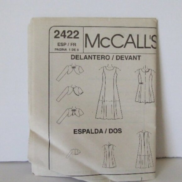 McCall's dress sewing pattern uncut vintage girls matching bolero jacket 1990s - Picture 6 of 9